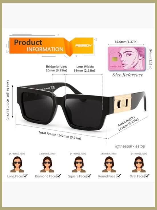Retro Square Polarized Sunglasses with Metal Accents, TR90 Frame main image 4
